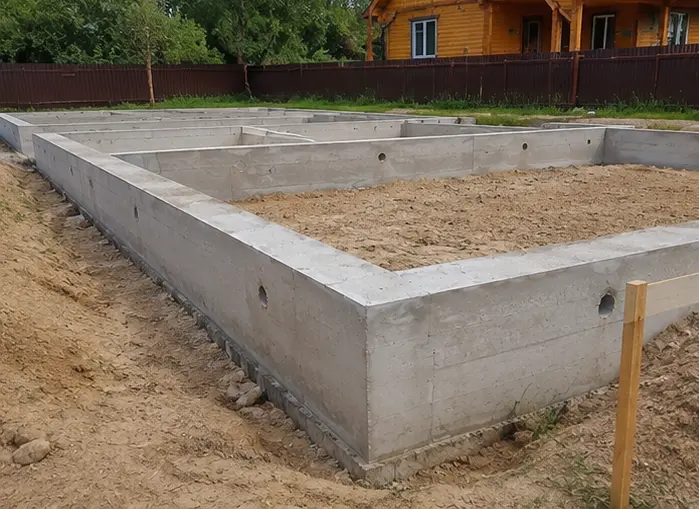 Готовый ленточный фундамент